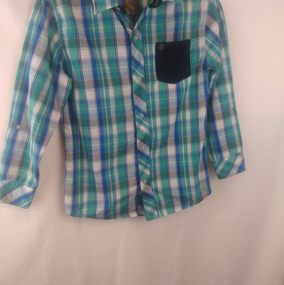 Blac Label Green/Blue Striped Print Shirt